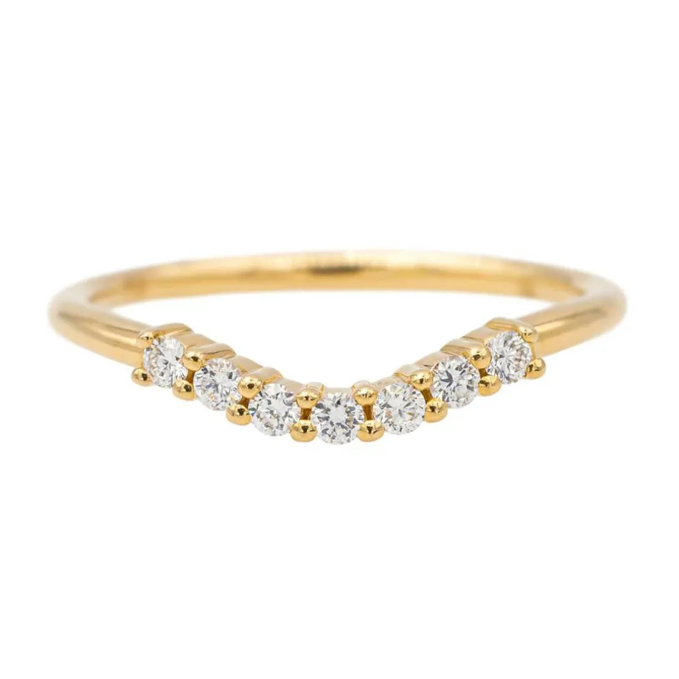 Bague Demi alliance Or jaune Diamant