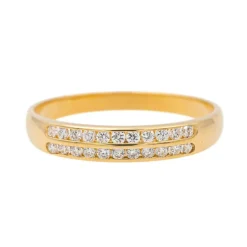Bague Demi alliance Or jaune Diamant