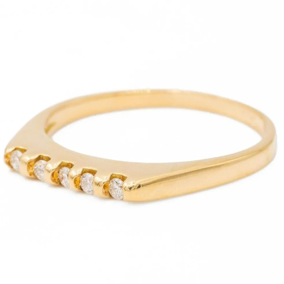 Bague Demi alliance Or jaune Diamant