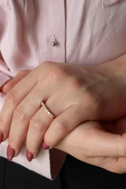 Bague Demi alliance Or jaune Diamant