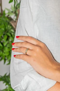 Bague Demi alliance Or jaune Diamant