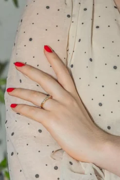 Bague Demi alliance Or jaune Diamant