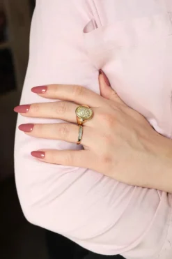 Bague Demi alliance Or jaune Diamant