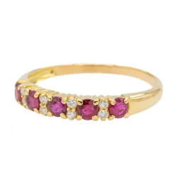 Bague Demi alliance Or jaune Rubis