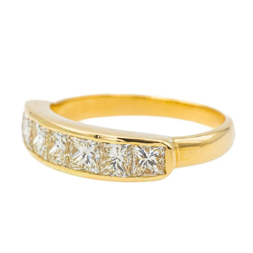 Bague Demi alliance Or jaune Diamant