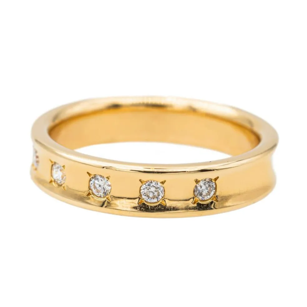 Bague Demi alliance Or jaune Diamant