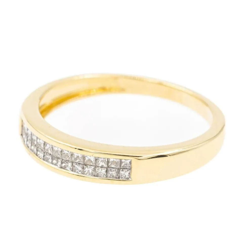 Bague Demi alliance Or jaune Diamant