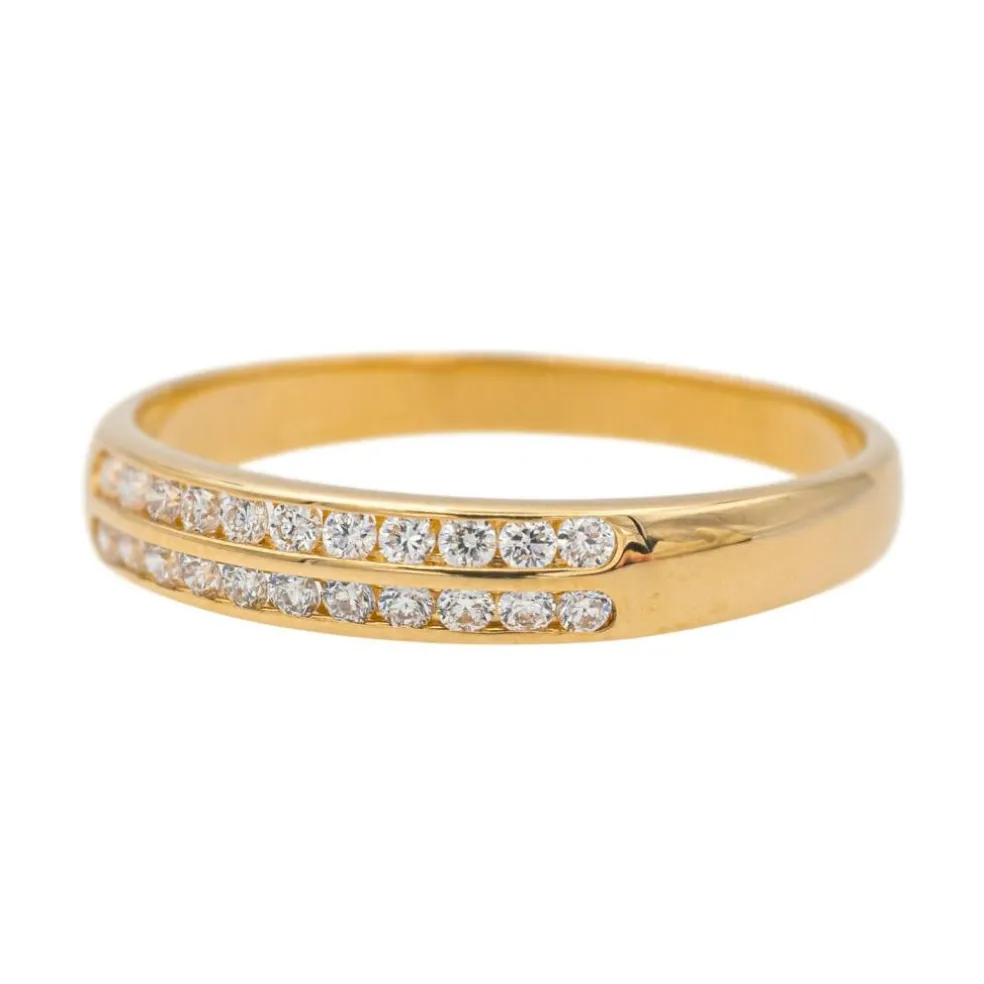 Bague Demi alliance Or jaune Diamant