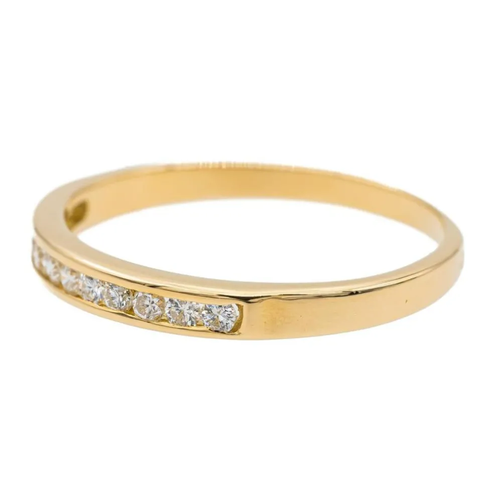 Bague Demi alliance Or jaune Diamant