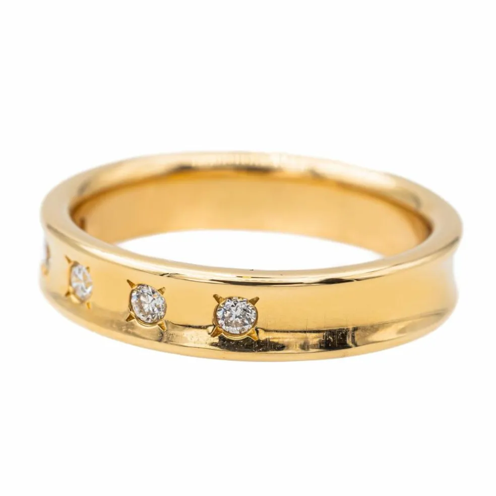 Bague Demi alliance Or jaune Diamant