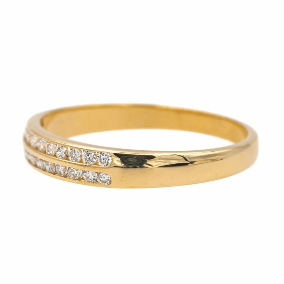 Bague Demi alliance Or jaune Diamant