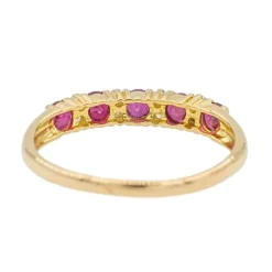 Bague Demi alliance Or jaune Rubis