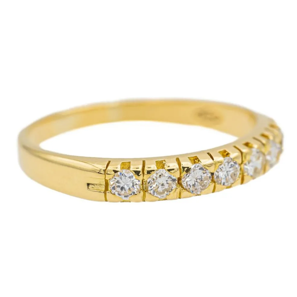Bague Demi alliance Or jaune Diamant