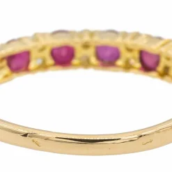 Bague Demi alliance Or jaune Rubis
