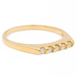 Bague Demi alliance Or jaune Diamant