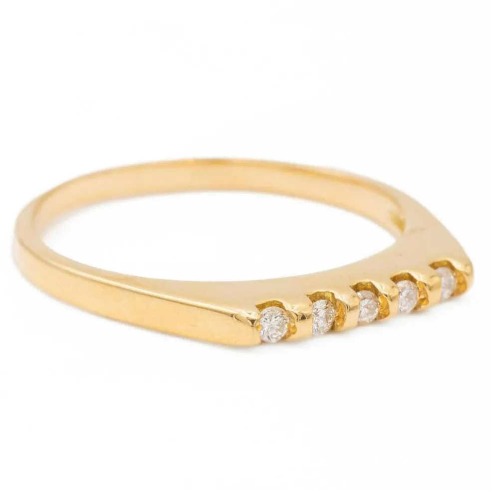 Bague Demi alliance Or jaune Diamant