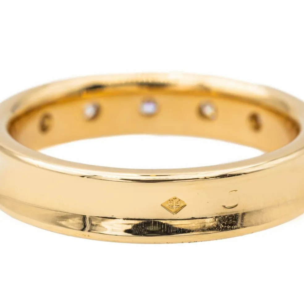 Bague Demi alliance Or jaune Diamant