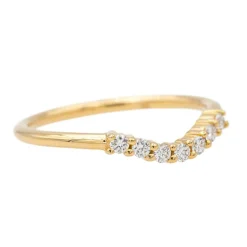 Bague Demi alliance Or jaune Diamant