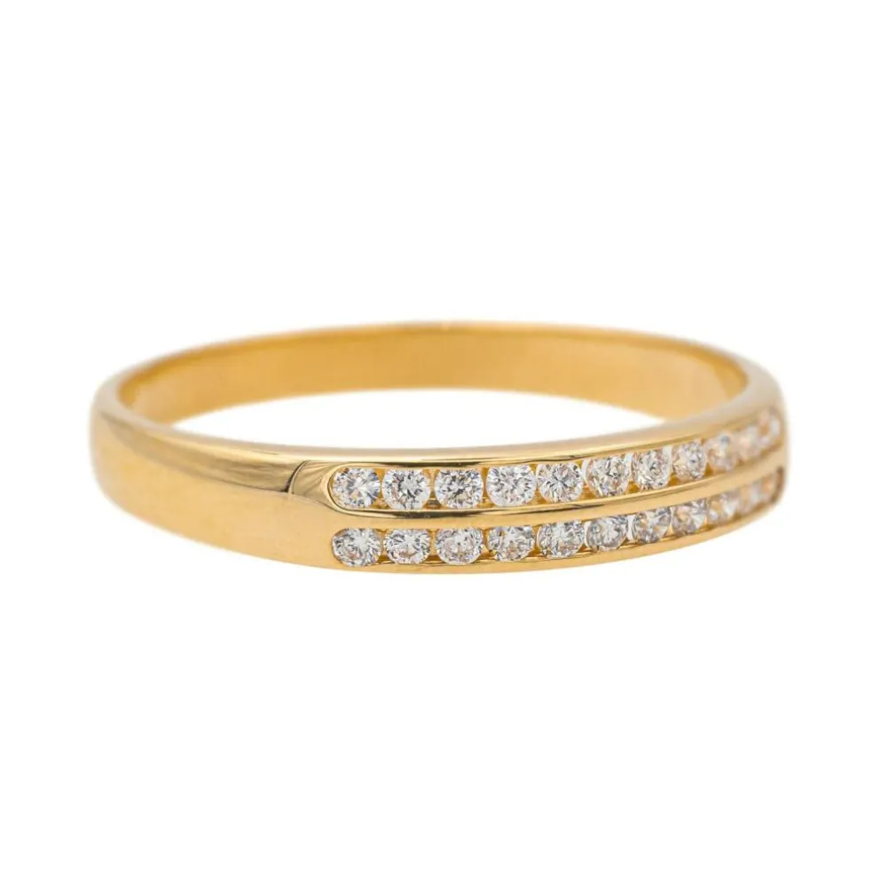 Bague Demi alliance Or jaune Diamant