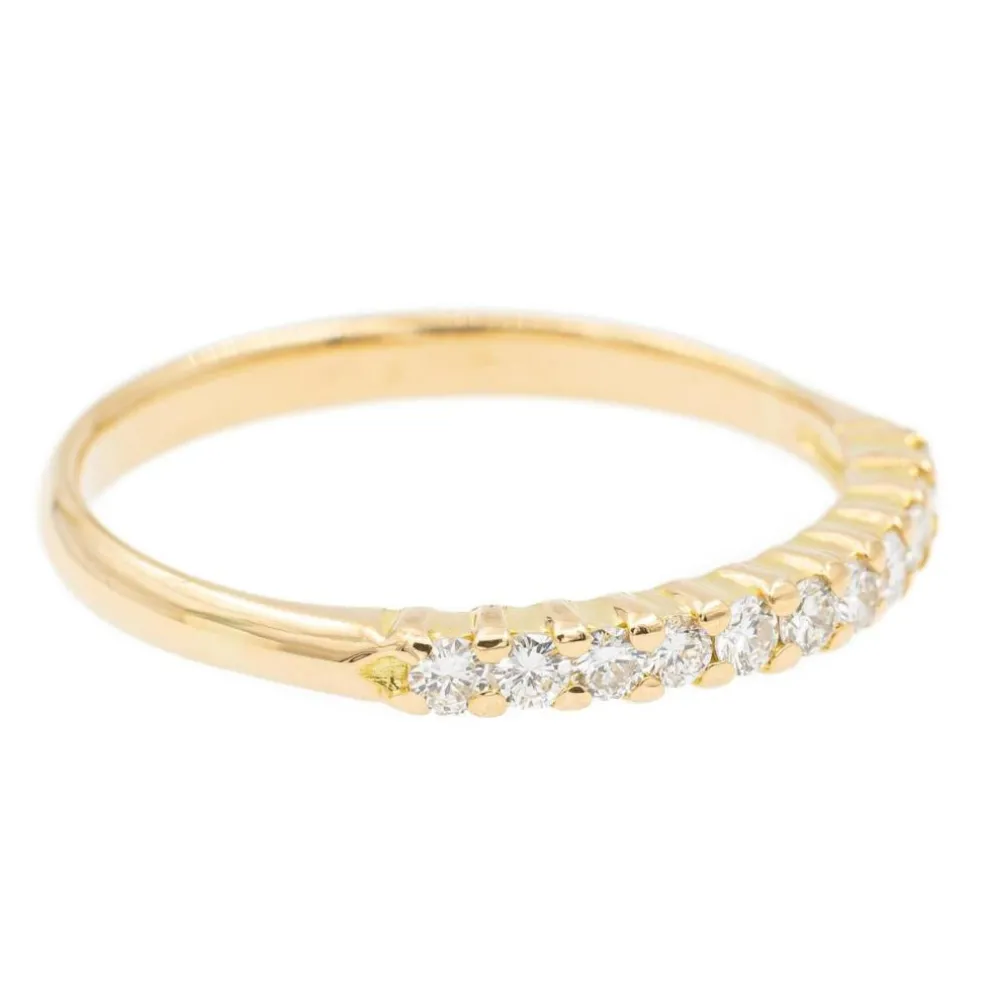 Bague Demi alliance Or jaune Diamant