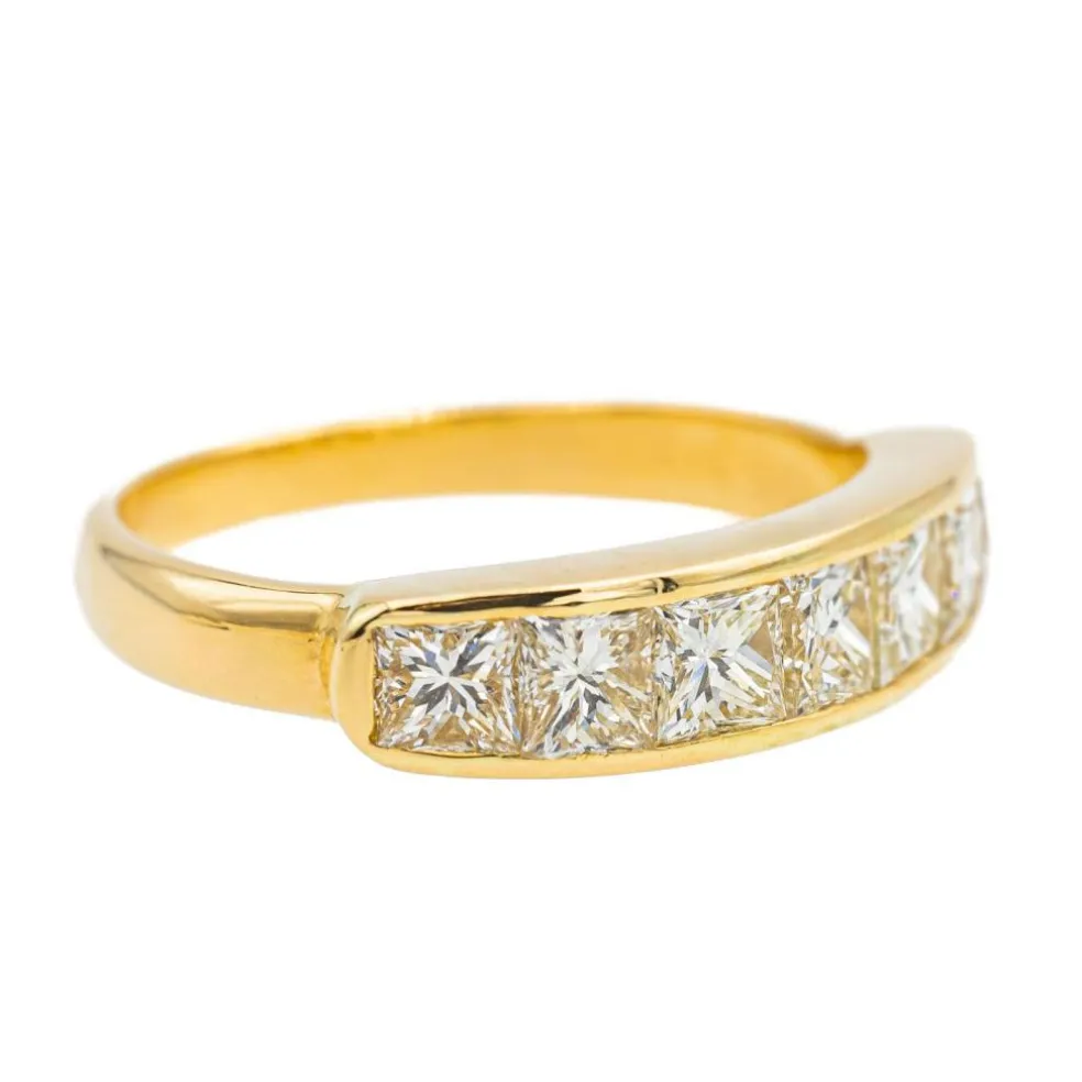 Bague Demi alliance Or jaune Diamant