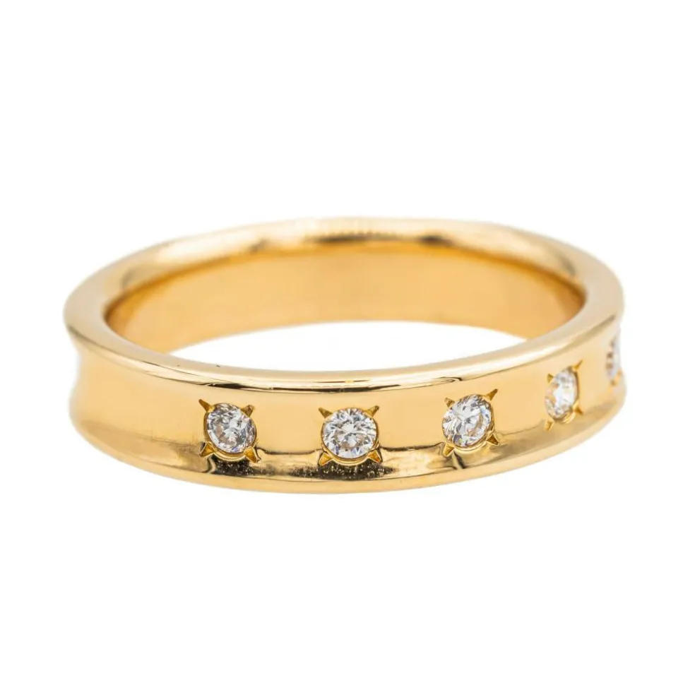 Bague Demi alliance Or jaune Diamant