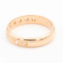 Bague Demi alliance Or rose Diamant