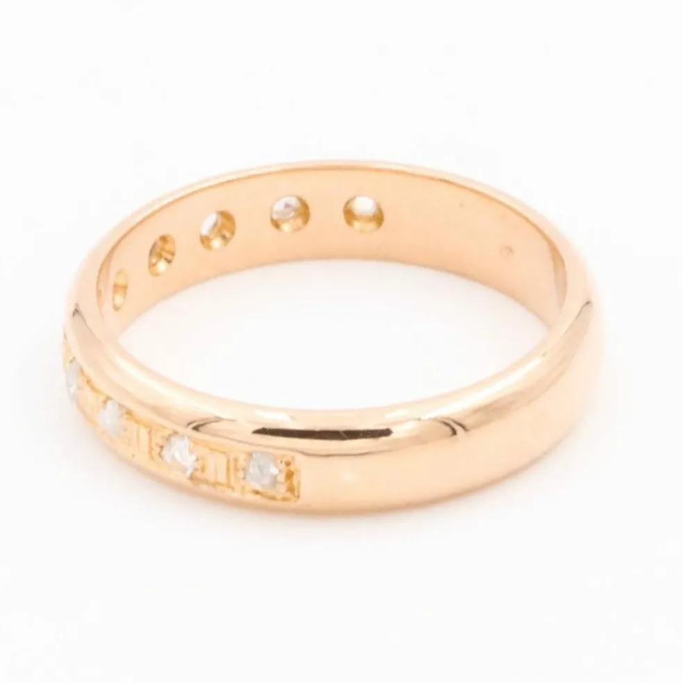 Bague Demi alliance Or rose Diamant
