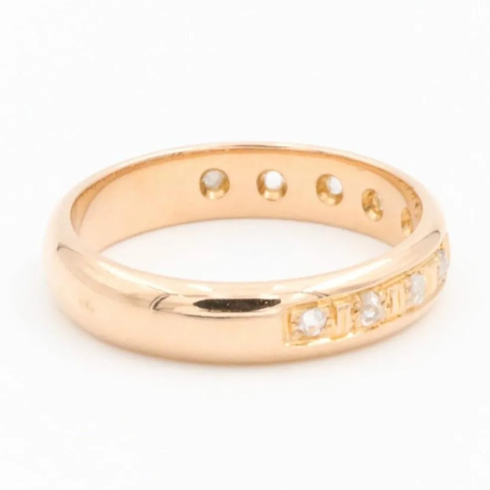 Bague Demi alliance Or rose Diamant