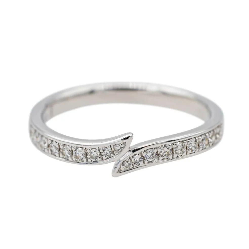 Bague Demi alliance Platine Diamant