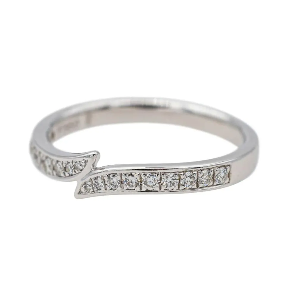 Bague Demi alliance Platine Diamant