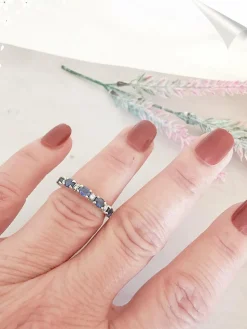 Bague Demi Alliance Saphirs Diamants