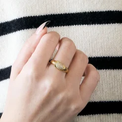 BAGUE DEMI JONC DIAMANTS