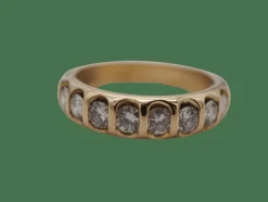 Bague demi tour or jaune diamants
