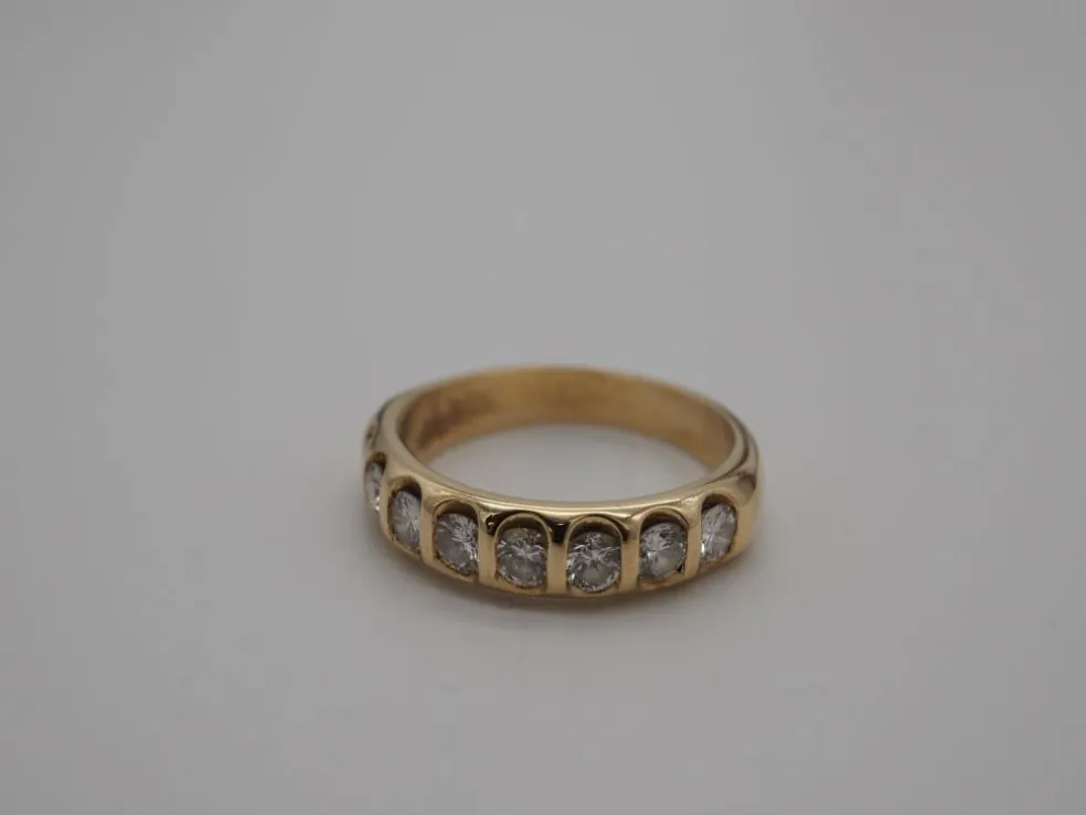 Bague demi tour or jaune diamants