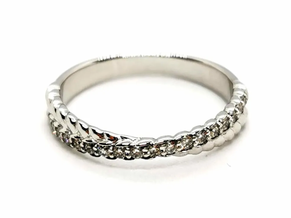 Bague Demie alliance Or blanc Diamant