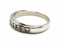 Bague Demie alliance Or blanc Diamant