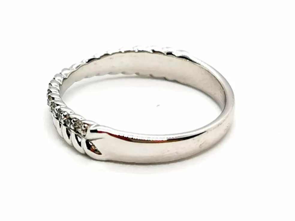 Bague Demie alliance Or blanc Diamant