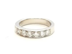 Bague Demie alliance Or blanc Diamant