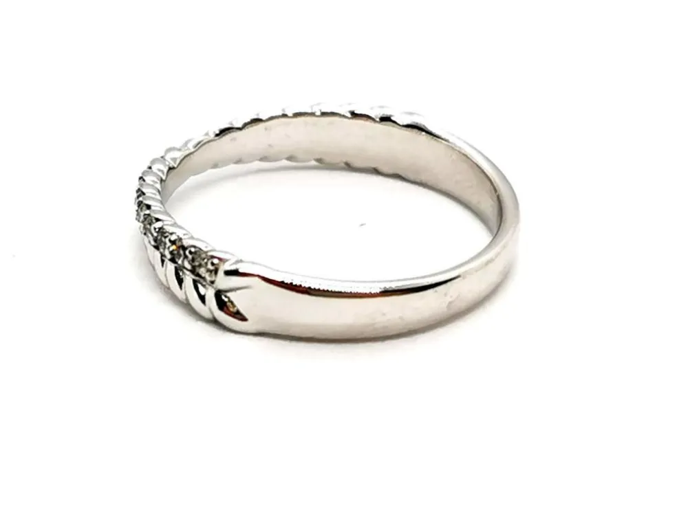Bague Demie alliance Or blanc Diamant