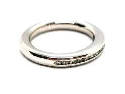 Bague Demie alliance Or blanc Diamant