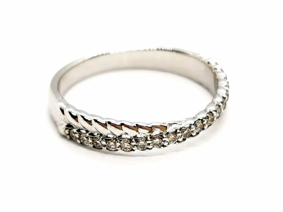 Bague Demie alliance Or blanc Diamant