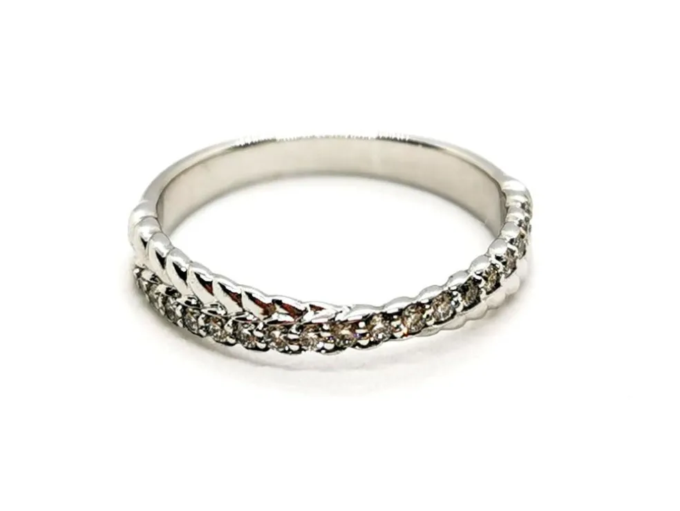 Bague Demie alliance Or blanc Diamant
