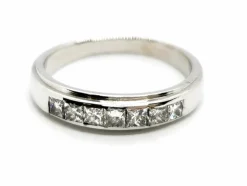 Bague Demie alliance Or blanc Diamant
