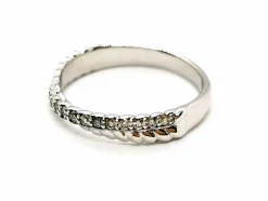 Bague Demie alliance Or blanc Diamant