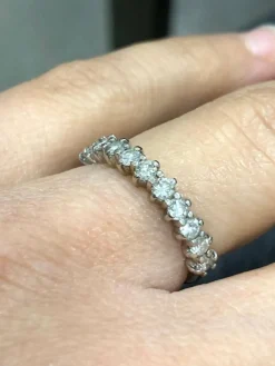 Bague demi-tour diamants et or blanc