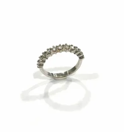 Bague demi-tour diamants et or blanc