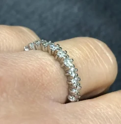 Bague demi-tour diamants et or blanc