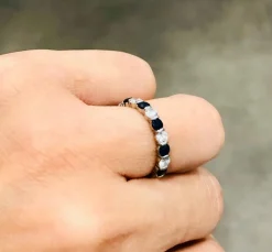 Bague demi-tour Saphirs Diamants Or