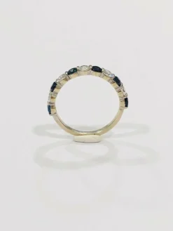 Bague demi-tour Saphirs Diamants Or